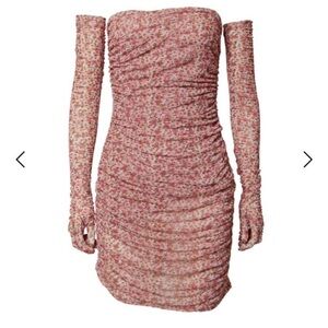 Miscreants London Floral Off-Shoulder Dress With Gloves MSRP $495